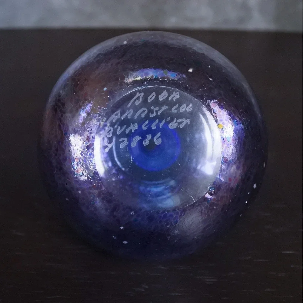 Vintage Kosta Boda Swedish Art Glass Blue Purple Hand Blown Mini Bud Vase